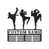 Panneau LED Muay Thai Personnalisé | Art mural en métal Kickboxing sur mesure | Décor d'Arts Martiaux pour Salle de Sport ou Cadeau pour Athlète