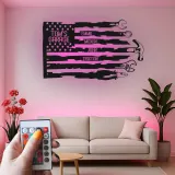 Insegna personalizzata per garage con LED | Arte murale in metallo con attrezzi personalizzata | Decorazione officina patriottica | Regalo per papà
