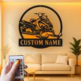 Personalized Snowmobile Metal Sign | LED Light Wall Art | Custom Winter Sports Decor for Cabin | Snowmobiling Enthusiast Gift