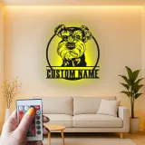 Arte de Metal LED de Schnauzer Personalizado | Decoración de Pared de Retrato de Mascota Personalizada | Regalo Único para Amantes de los Perros | Acento Moderno para el Hogar