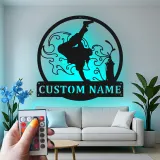 Insegna in metallo personalizzata con LED Breakdancer - Regalo per ballerini, decorazione per camera da letto o studio di danza