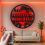 Personalized Monster Truck Sign | LED Metal Wall Art | Custom 4x4 Garage Decor for Man Cave | Off-Road Adventure Gift