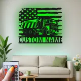 Insegna in metallo LED personalizzata a tema camion ribaltabile regalo per appassionati di camion decorazione per garage o man cave 5