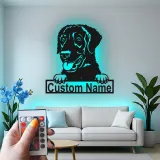 Décoration murale en métal LED personnalisée Labrador Retriever pour les amoureux des chiens 1