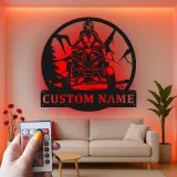 Custom ATV Rider Led Light Metal Wall Art Gift for Outdoor Enthusiasts Adventure Decor for Game Room