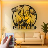 Insegna in Metallo Pellicano Personalizzata | Arte Murale LED Costiera per la Casa | Regalo per Amanti degli Uccelli | Decorazione per Casa al Mare