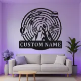 Personalisiertes Metall-Wandkunst des Sonnensystems | LED-Weltraum- und Bergdekoration | Individuelles Namensschild für das Kinderzimmer oder Büro | Geschenk für Astronomie-Liebhaber
