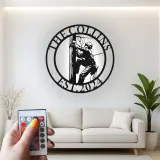Arte Murale LED in Metallo Lineman | Insegna Personalizzata per Lavoratore del Settore Elettrico con Luci RGB | Decorazione e Regalo per Nome di Elettricista