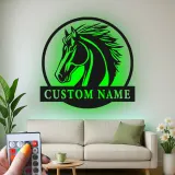 Custom Horse LED Sign | Personalized Metal Wall Art | Equestrian Decor for Stable & Farmhouse | Horse Lover Gift