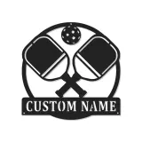 Personalisierte Pickleball Schläger-Kunst | Maßgeschneiderte Metall LED-Schild | Spielzimmer Deko | Sportliebhaber Geschenk