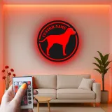 Personalisierte Labrador Retriever LED-beleuchtete Metall-Wandkunst – Geschenk für Hundeliebhaber