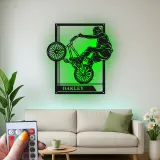 Custom BMX Rider Led Light Metal Wall Art Personalized Gift for Cyclists Garage or Bedroom Decor
