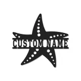 Letrero LED personalizado con estrella de mar | Arte mural de metal | Decoración náutica para casa de playa | Idea de regalo para negocio y hogar costero