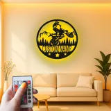 Custom Motocross Rider Led Light Metal Wall Art Personalized Gift for Dirt Bike Enthusiasts Garage or Man Cave Decor