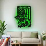 Individuelles Feuerwehr-LED-Schild | Personalisierte Metall-Wandkunst | Patriotisches Helden Geschenk für Ihn | Feuerwehrmann Wohnkultur