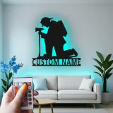 Panneau en métal personnalisé pour pompier | Décoration murale LED personnalisée | Décor de caserne et cadeau pour premier intervenant