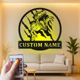 Décoration murale en métal personnalisée avec lumière LED en forme de dinosaure pour la chambre ou la salle de jeux des enfants
