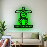 Personalisiertes Gorilla-Metallschild | Individuelle LED-Wandkunst | Man Cave Dekor & Geschenk für Tierliebhaber | Gym Namensschild