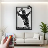 Insegna in metallo personalizzata con luce LED per giocatore di pallavolo - Regalo sportivo personalizzato per atleti, decorazione per sala giochi
