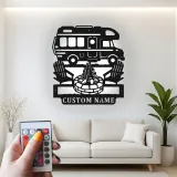 Personalisierte LED-Beleuchtung Metall-Wandkunst für Wohnmobile – Geschenk für Camper und Outdoor-Abenteuer