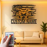 Custom Drone Led Light Metal Wall Art Personalized Gift for Drone Enthusiasts Man Cave or Office Decor