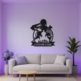 Arte murale in metallo militare personalizzata | Insegna LED patriottica con soldato | Regalo personalizzato per veterani per man cave