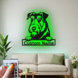 Décoration murale en métal personnalisée Schnauzer LED pour un cadeau pour les amoureux des chiens
