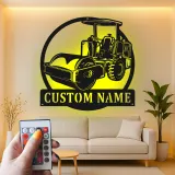 Panneau Métallique Routeur Personnalisé | Art Murale de Véhicule de Construction LED | Décoration de Machinerie Lourde | Cadeau pour Ouvrier de Construction