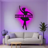Cartel de metal LED de bailarina personalizado, regalo de danza para su decoración de dormitorio para amantes del ballet