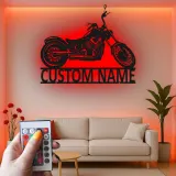 Cartel de metal LED personalizado para motocicletas, regalo para entusiastas de las motos, decoración para garaje o man cave