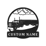 Custom Semi Truck Led Light Metal Wall Art Personalized Gift for Truckers Garage or Man Cave Decor 15