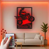 Cartel de metal personalizado con luz LED de conductor de ATV, regalo para entusiastas del off-road, decoración para garaje o man cave