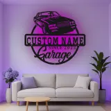 Cartel de metal LED de coche clásico personalizado regalo de garaje para entusiastas del automóvil decoración de man cave 7