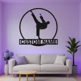 Cartel LED de karate a medida | Arte mural de metal personalizado de artes marciales | Decoración para dojo y regalo para luchador