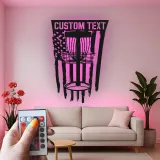 Custom Disc Golf Basket Led Light Metal Wall Art Gift for Disc Golf Enthusiast Game Room Decor