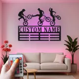 Personalisiertes BMX Radfahrer LED-beleuchtetes Metallschild Geschenk für BMX-Enthusiasten Spielzimmer oder Schlafzimmer Dekor