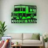 Personalized Food Truck Sign | Backlit LED Metal Wall Art | Custom Restaurant & Kitchen Decor | Chef Owner Gift