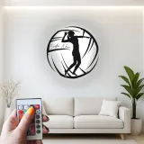 Insegna in metallo personalizzata con luce LED per giocatore di pallavolo - Regalo per atleti e appassionati di sport
