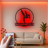 Insegna in metallo personalizzata LED Karate Kick Regalo per Arti Marziali Decorazione per Dojo o Palestra