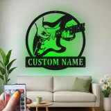 Custom Guitar Player LED Sign | Personalized Metal Wall Art for Music Room & Studio Decor | Gift for Musician