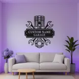 Personalisierte Garage LED-Schild | Individuelle Metall-Wandkunst für Mechaniker | Geschenk für Autoliebhaber