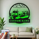 Insegna in metallo LED personalizzata per camion e rimorchio, regalo per camionisti, decorazione per garage o man cave