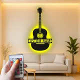 Personalisierte Gitarren-LED-Leuchte | Individuelle Metall-Wandkunst für Musikzimmer | Geschenk für Musiker
