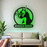 Insegna in metallo personalizzata con cane Boxer e farfalla luce LED regalo unico per amanti dei cani decorazione per soggiorno