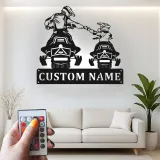 Custom Motocross Duo Led Light Metal Wall Art Personalized Gift for Dirt Bike Enthusiasts Garage or Man Cave Decor