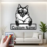 Décoration murale en métal personnalisée avec chat Maine Coon, rétroéclairage LED, cadeau pour amoureux des animaux, décoration de salon pour propriétaires de chats
