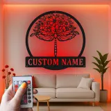 Décoration murale en métal personnalisée Libellule avec Design Floral et Rétroéclairage LED Cadeau pour Amoureux de la Nature Décor de Jardin
