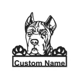 Décoration murale en métal personnalisée avec chien Boxer et rétroéclairage LED - Cadeau pour les amoureux des animaux, décoration pour salon ou espace pour animaux