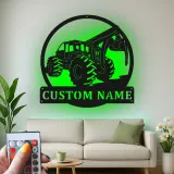 Cartel de metal personalizado para skidder | Arte mural de metal LED para cabaña | Regalo personalizado para leñadores y decoración forestal