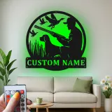 Custom Duck Hunting Metal Wall Art | LED Light Silhouette Sign | Personalized Hunter Gift | Rustic Cabin Decor